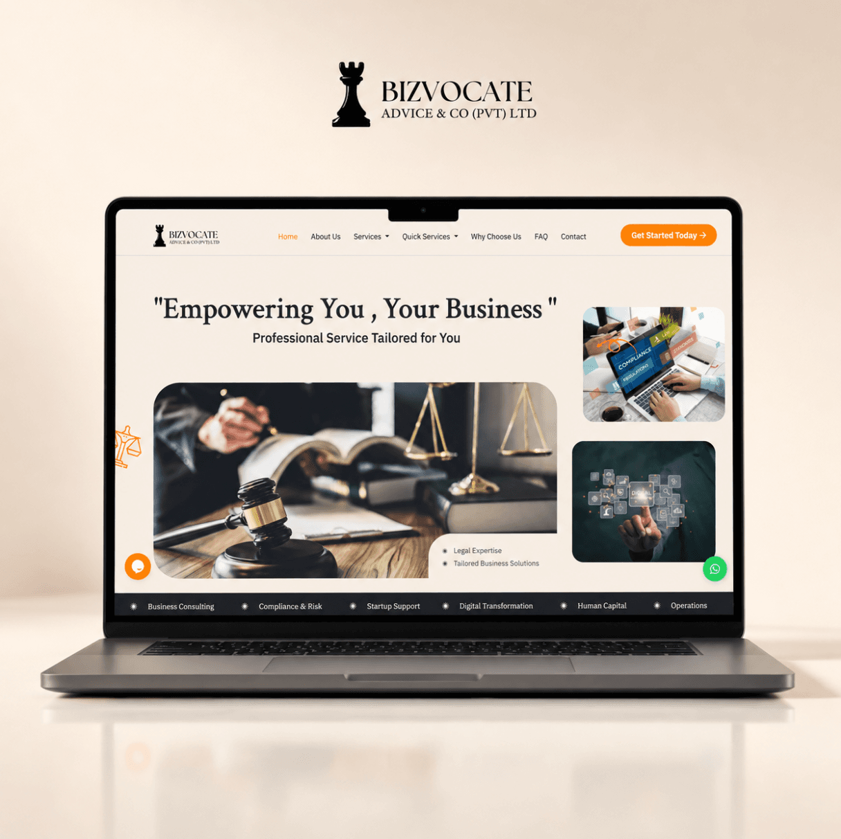 Bizvocate Advisor & Co Desktop Experience