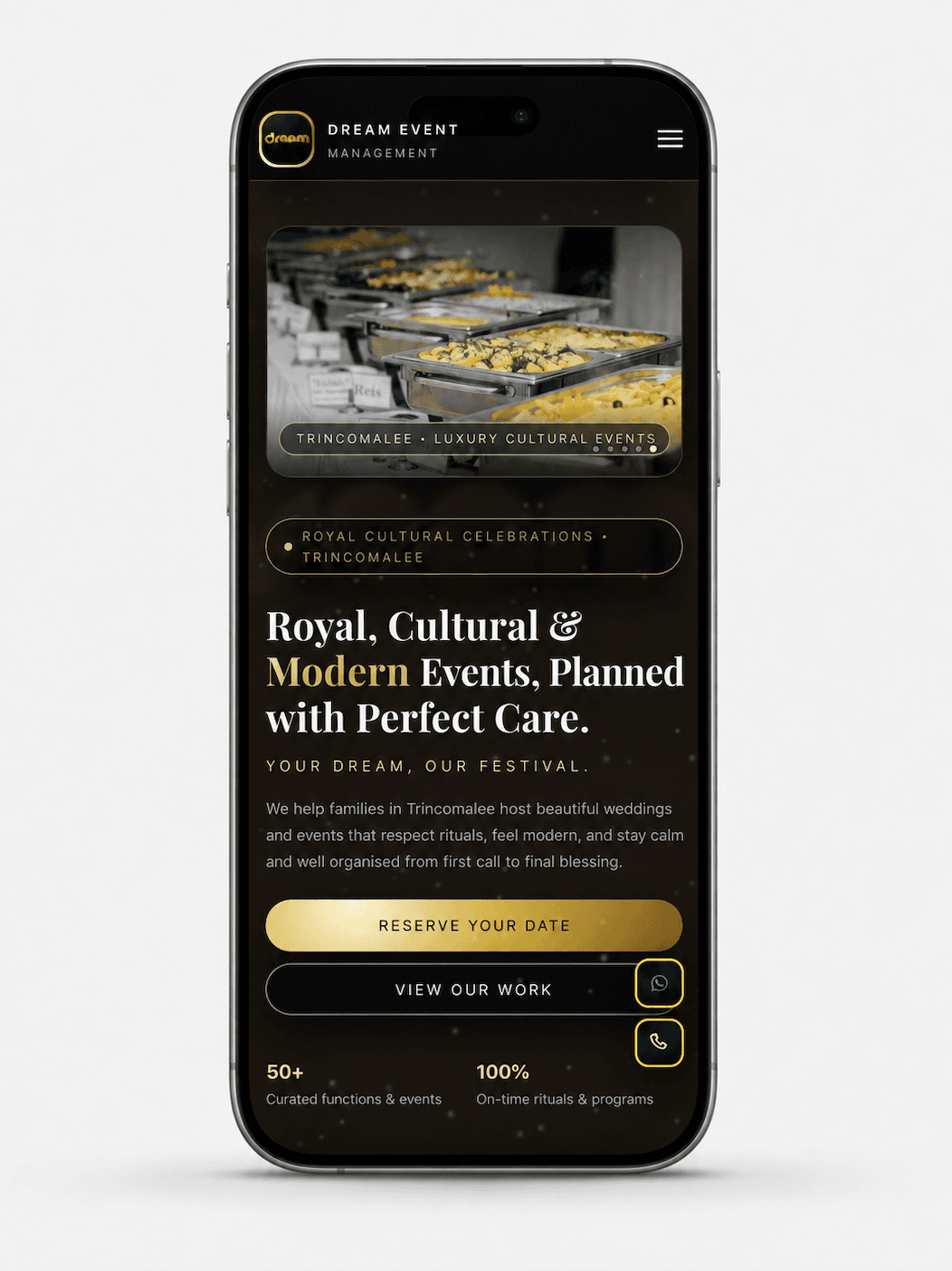 Dream Event Management Mobile Experience