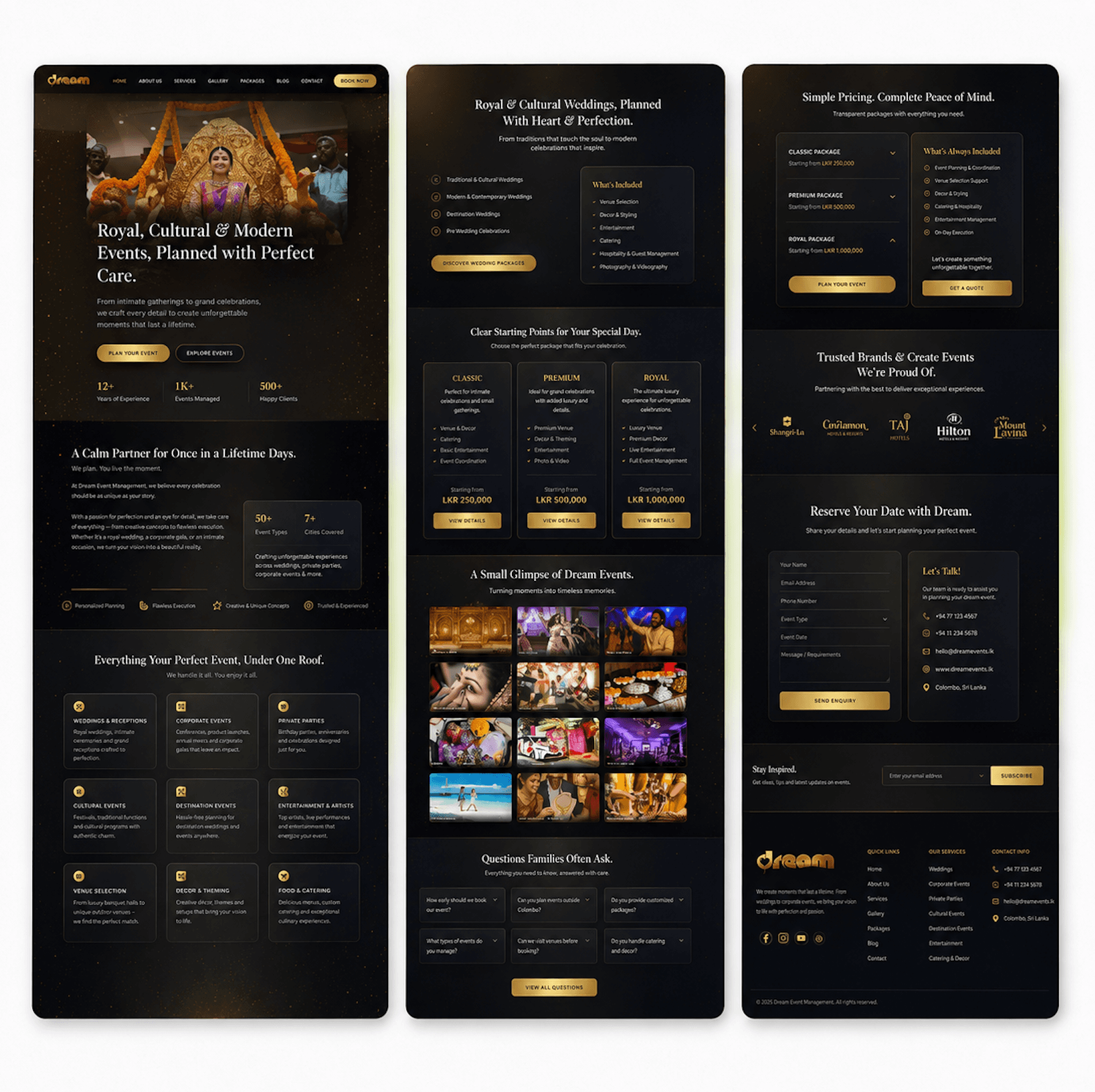Dream Event Management Interface Details