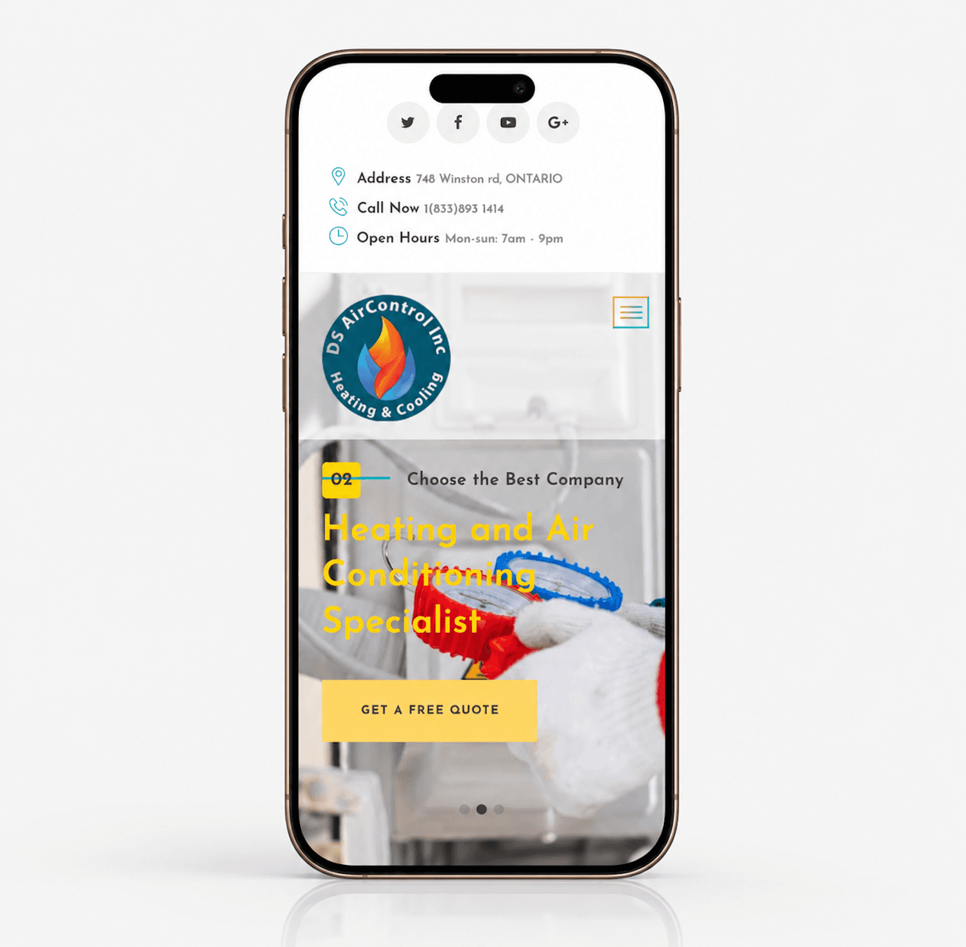 DS Air Control Inc Mobile Experience